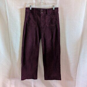 Gap High Rise Wide Leg Corduroy Pants Burgundy Maroon Size 6
